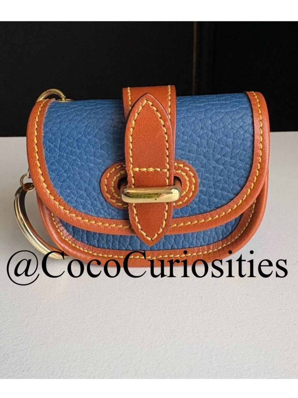 Dooney & Bourke Leather Charm Key chain Caddy Mini Coin purse AirPods Ear buds